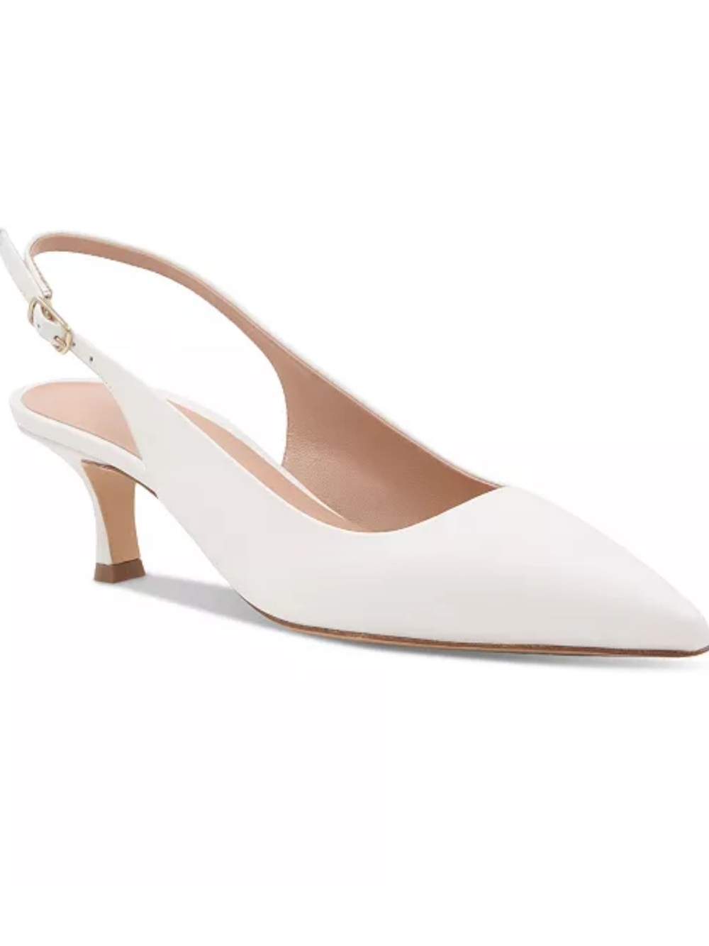 Bruno Magli Palerma White Slingback Kitten Heel